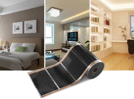 Carbon verwarmingsfolie voor infrarood vloerverwarming geschikt voor slaapkamer, woonkamer en werkkamer
