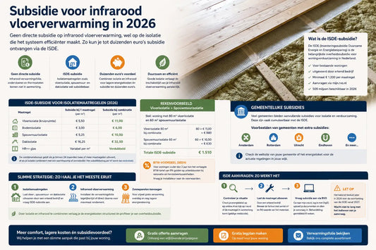 ISDE subsidie 2026 overzicht voor infrarood vloerverwarming inclusief bedragen per maatregel en rekenvoorbeeld