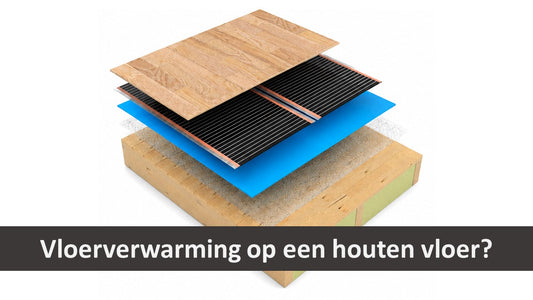 Vloeropbouw infrarood vloerverwarming op houten constructievloer met isolatie ondervloer en laminaat