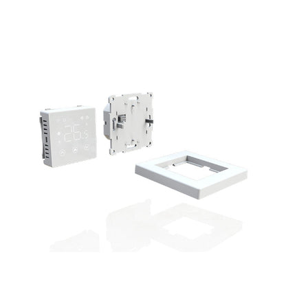 DOC3 wifi thermostaat wit set — inbouw module, aansluitblok en wandframe voor infrarood vloerverwarming
