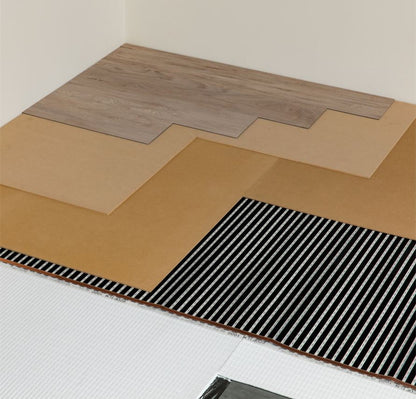 plak pvc en jumpax basic op infrarood vloerverwarming 